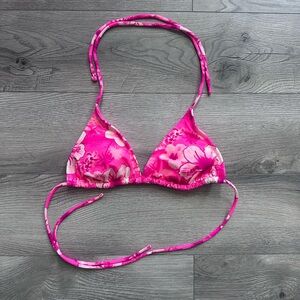 Pink Floral Bikini Top